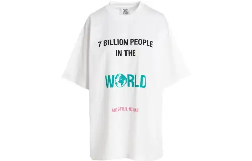 Vetements T Shirts Unisex White Crew Neck Moderate Straight Fit