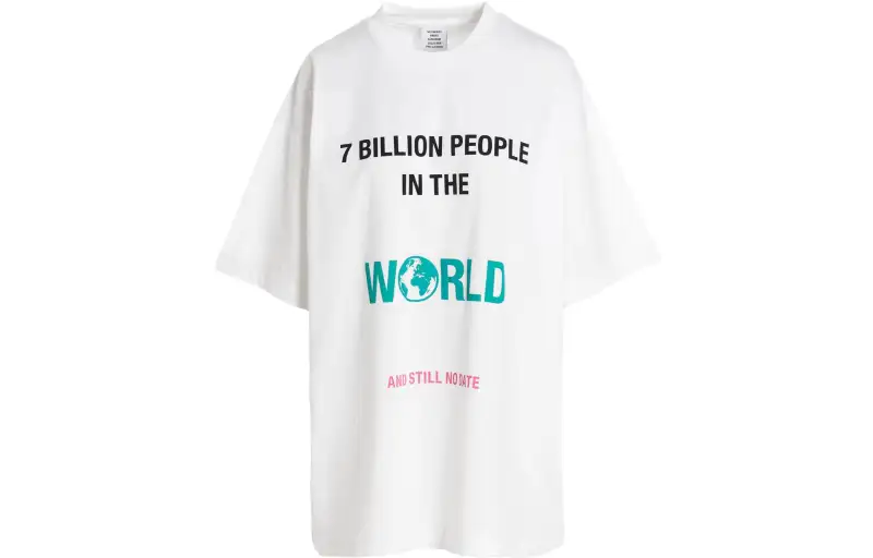 Vetements T Shirts Unisex White Crew Neck Moderate Straight Fit