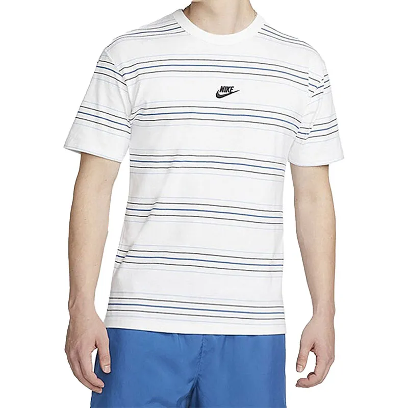 Nike T-Shirts Men's White Crew Neck Moderate Straight Fit