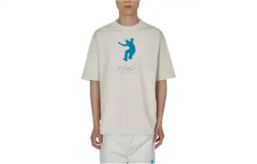Jordan X Union 「Future Is Now」 T Shirts Men's Gray Crew Neck Moderate Straight Fit