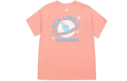 MLB LIKE T Shirts Unisex Pink Crew Neck Moderate