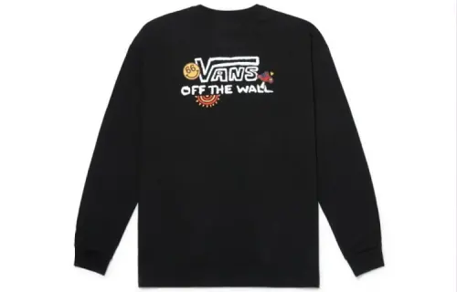 Vans T Shirts Men's Black Crew Neck Moderate Straight Fit