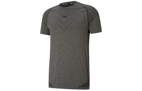 PUMA T Shirts Men's Black Crew Neck Moderate Straight Fit