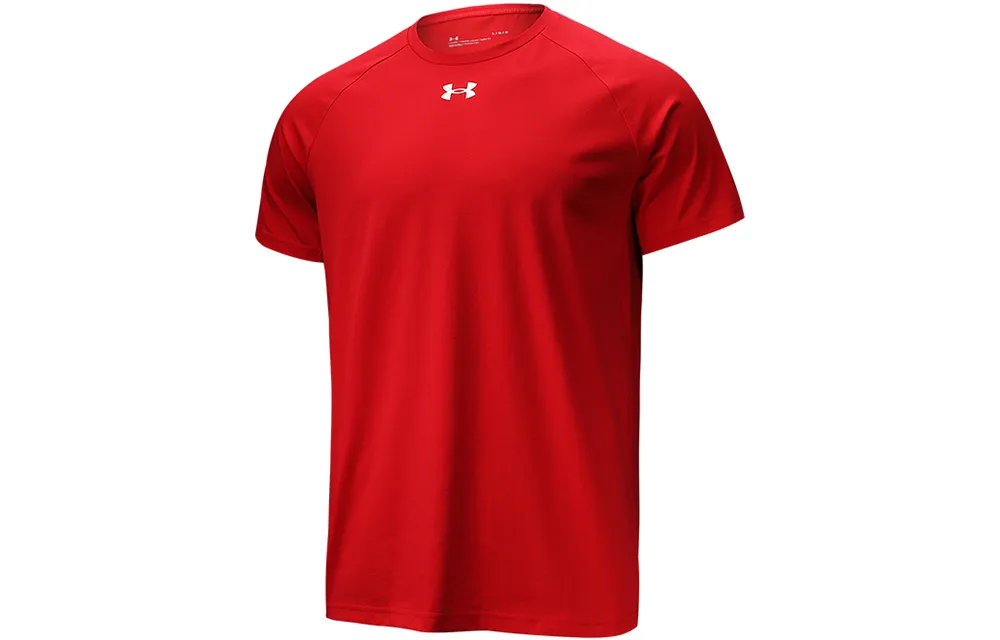 Under Armour T-Shirts Men's Red Crew Neck Moderate Straight Fit