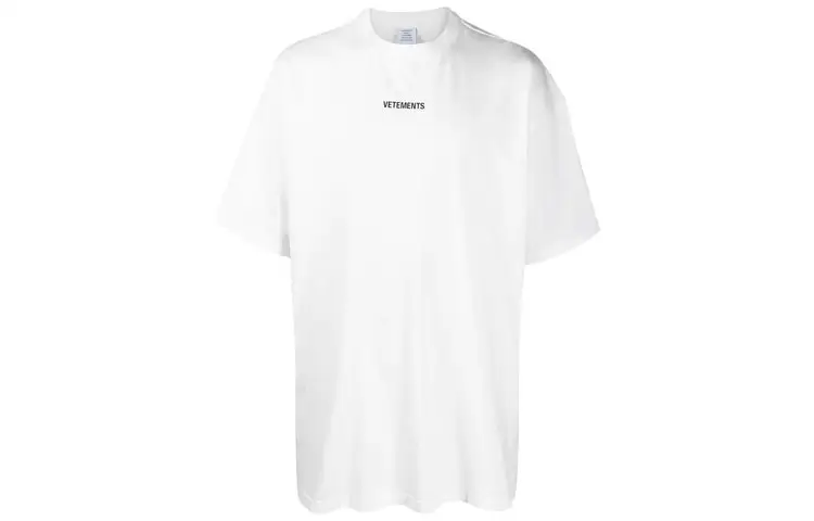 Vetements T Shirts Unisex White Crew Neck Moderate Straight Fit