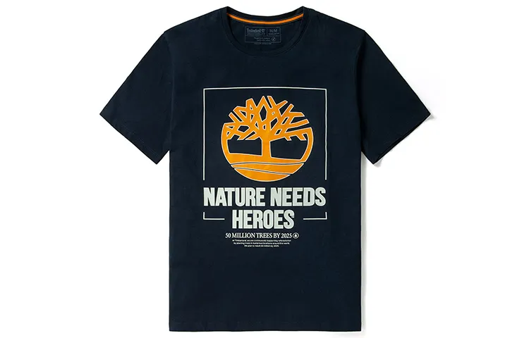 Timberland T-Shirts Men's Dark Royal Blue Crew Neck Moderate Straight Fit
