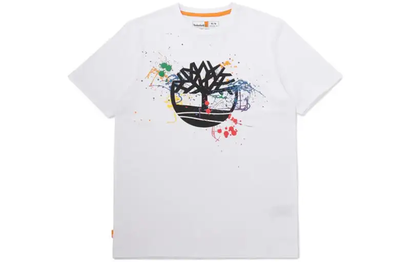 Timberland T Shirts Men's White Crew Neck Moderate Straight Fit