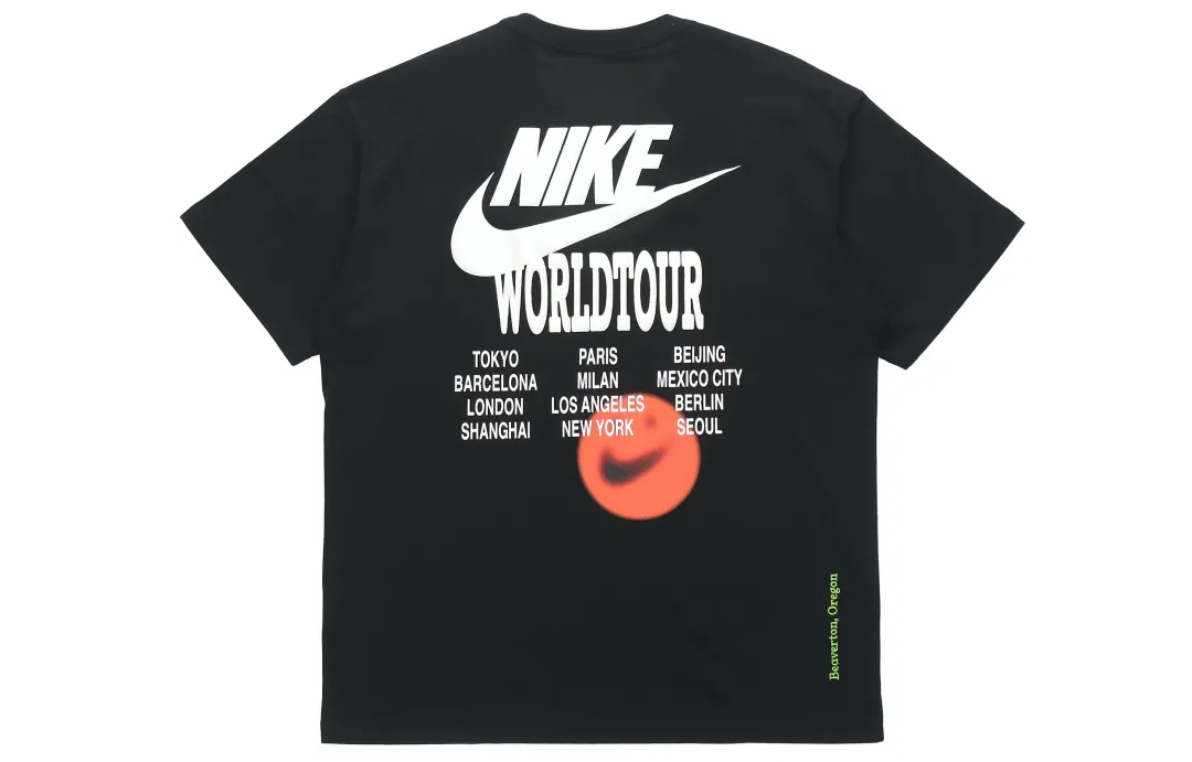 Nike T Shirts Men's Black Crew Neck Moderate Straight Fit