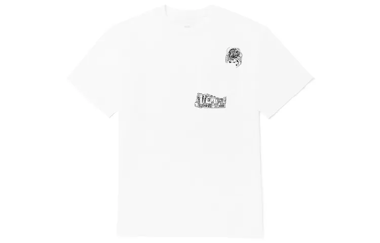 Vans X Duyanaizi T-Shirts Unisex White Crew Neck Moderate Straight Fit