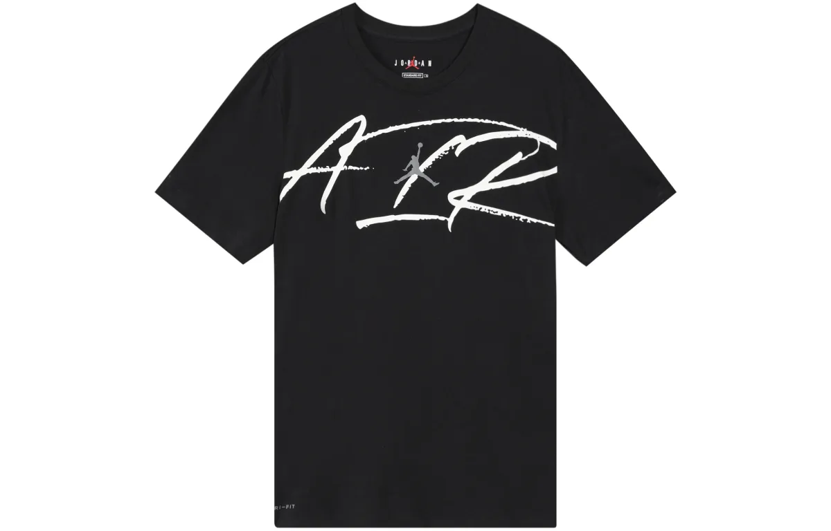 Jordan T-Shirts Men's Black Crew Neck Moderate Straight Fit