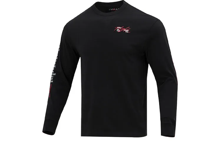 Jordan T-Shirts Men's Black Crew Neck Moderate Straight Fit