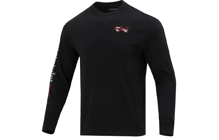 Jordan T Shirts Men's Black Crew Neck Moderate Straight Fit