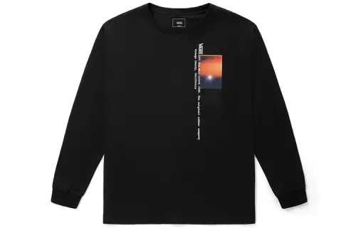 Vans T Shirts Unisex Black Crew Neck Moderate Straight Fit
