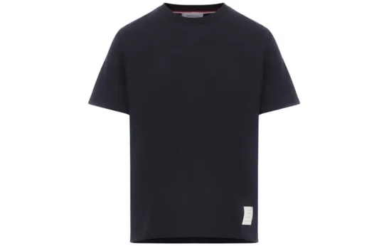 THOM BROWNE Logo Patch Crewneck T Shirt