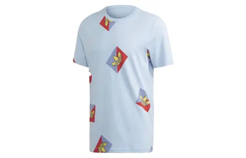 Adidas Originals Set in Sleeve T Shirt Men's Light Blue
