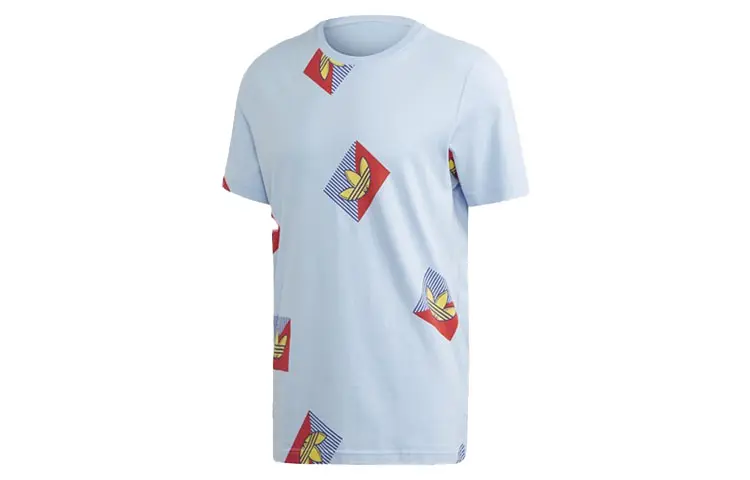 Adidas Originals Set in Sleeve T Shirt Men's Light Blue