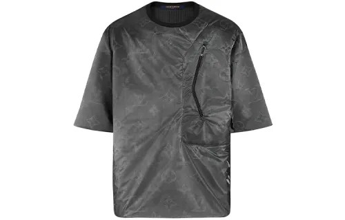 LOUIS VUITTON New Quarterly Products Of LV T Shirts Men's Gray Crew Neck Moderate Straight Fit