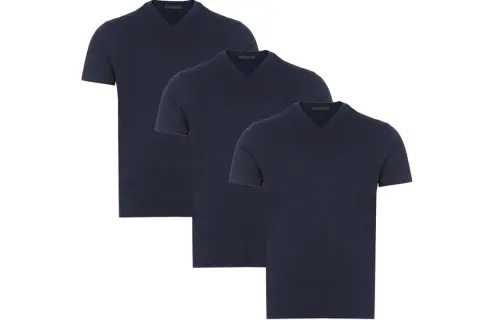 PRADA T Shirts Men's Marine Blue, Three Piece Set V Neck Moderate Straight Fit