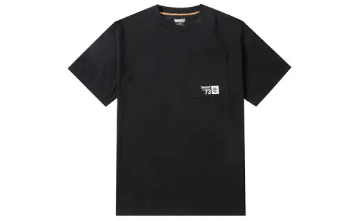 Timberland T Shirts Men's Black Crew Neck Moderate Straight Fit