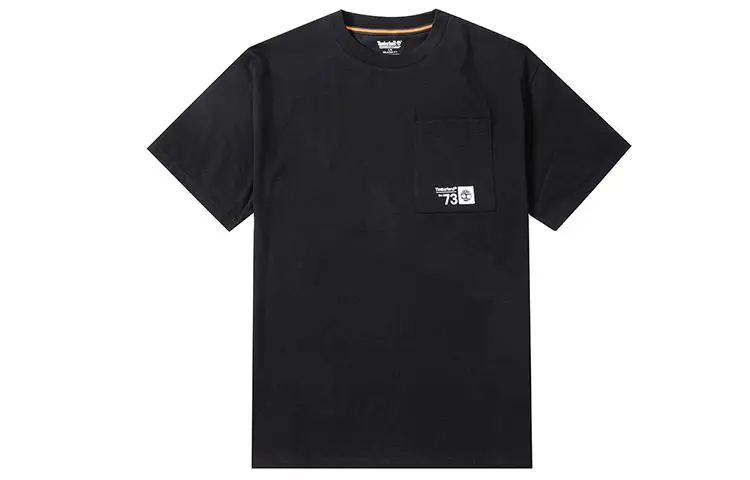 Timberland T Shirts Men's Black Crew Neck Moderate Straight Fit