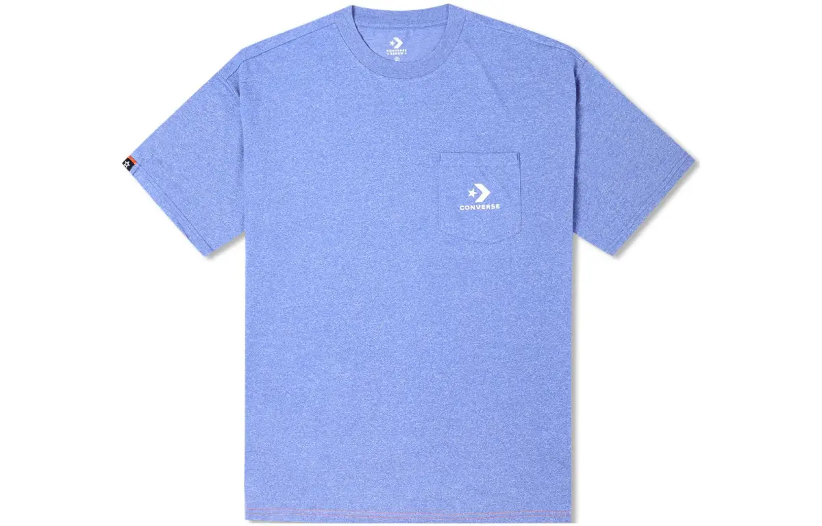 Converse T-Shirts Unisex Blue Crew Neck Moderate Straight Fit