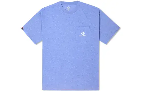 Converse T Shirts Unisex Blue Crew Neck Moderate Straight Fit