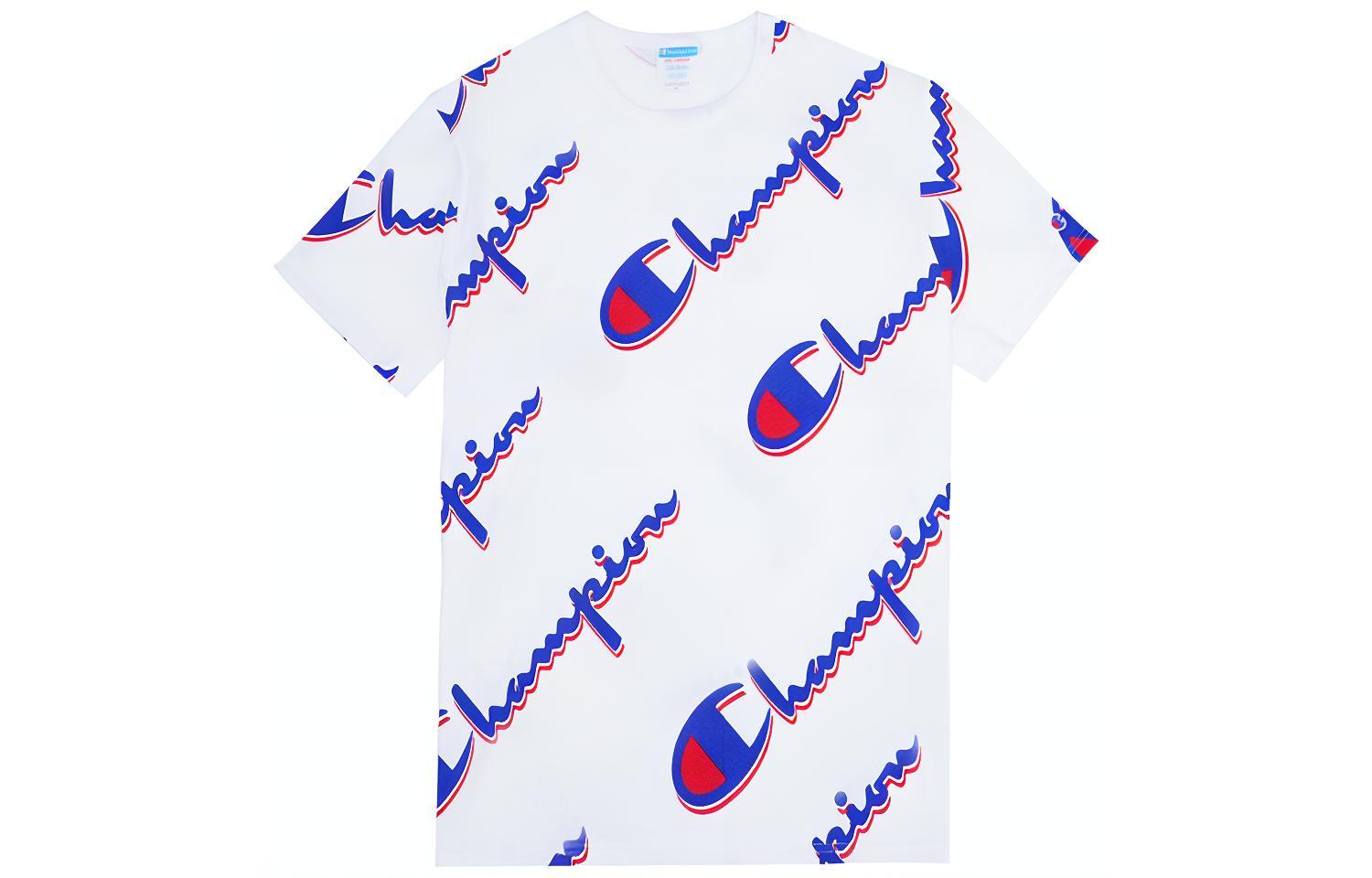 Champion White short sleeve T-shirt for men and women, with your logo imprint, with short sleeve