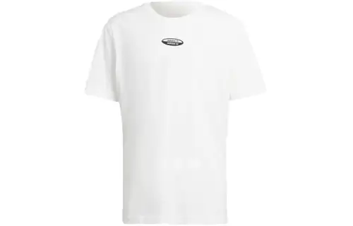 Adidas Originals T Shirts Men's White Crew Neck Moderate Straight Fit