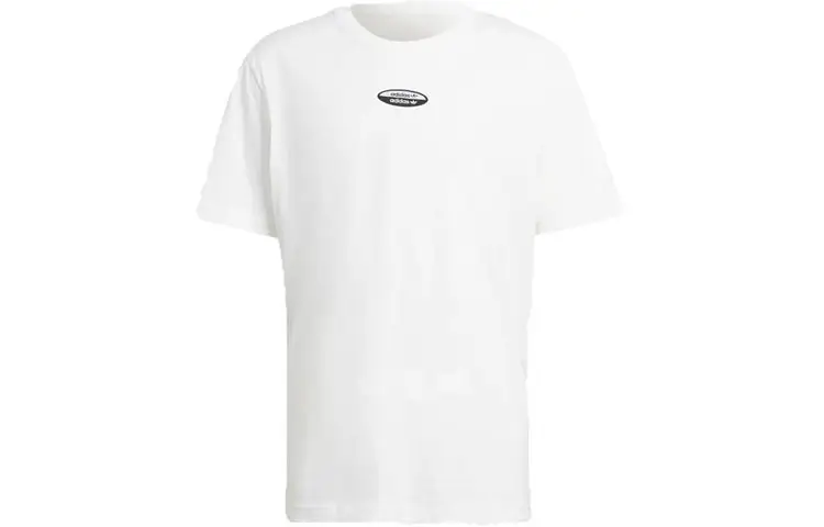 Adidas Originals T Shirts Men's White Crew Neck Moderate Straight Fit