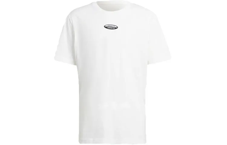 Adidas Originals T-Shirts Men's White Crew Neck Moderate Straight Fit