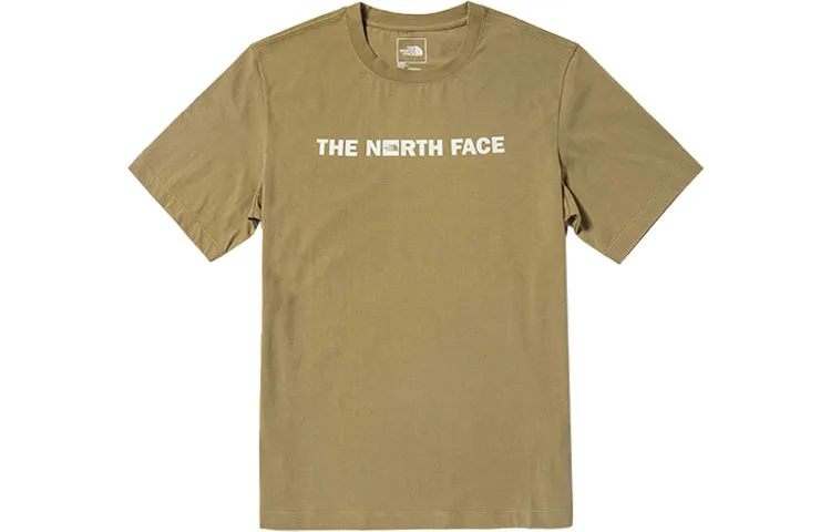 THE NORTH FACE T-Shirts Unisex Khaki Crew Neck Moderate Straight Fit