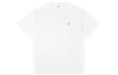 Carhartt WIP T-Shirts Men's White Crew Neck Moderate Straight Fit
