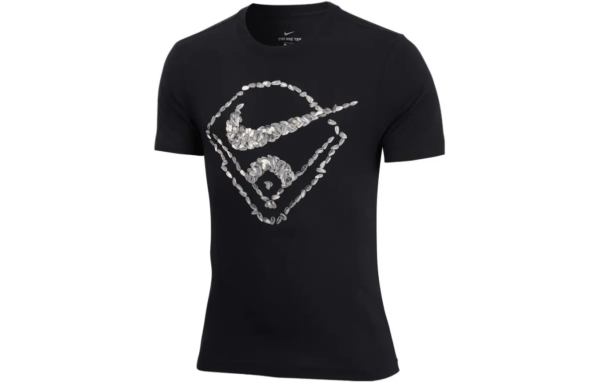 Nike T-Shirts Men's Black Crew Neck Moderate