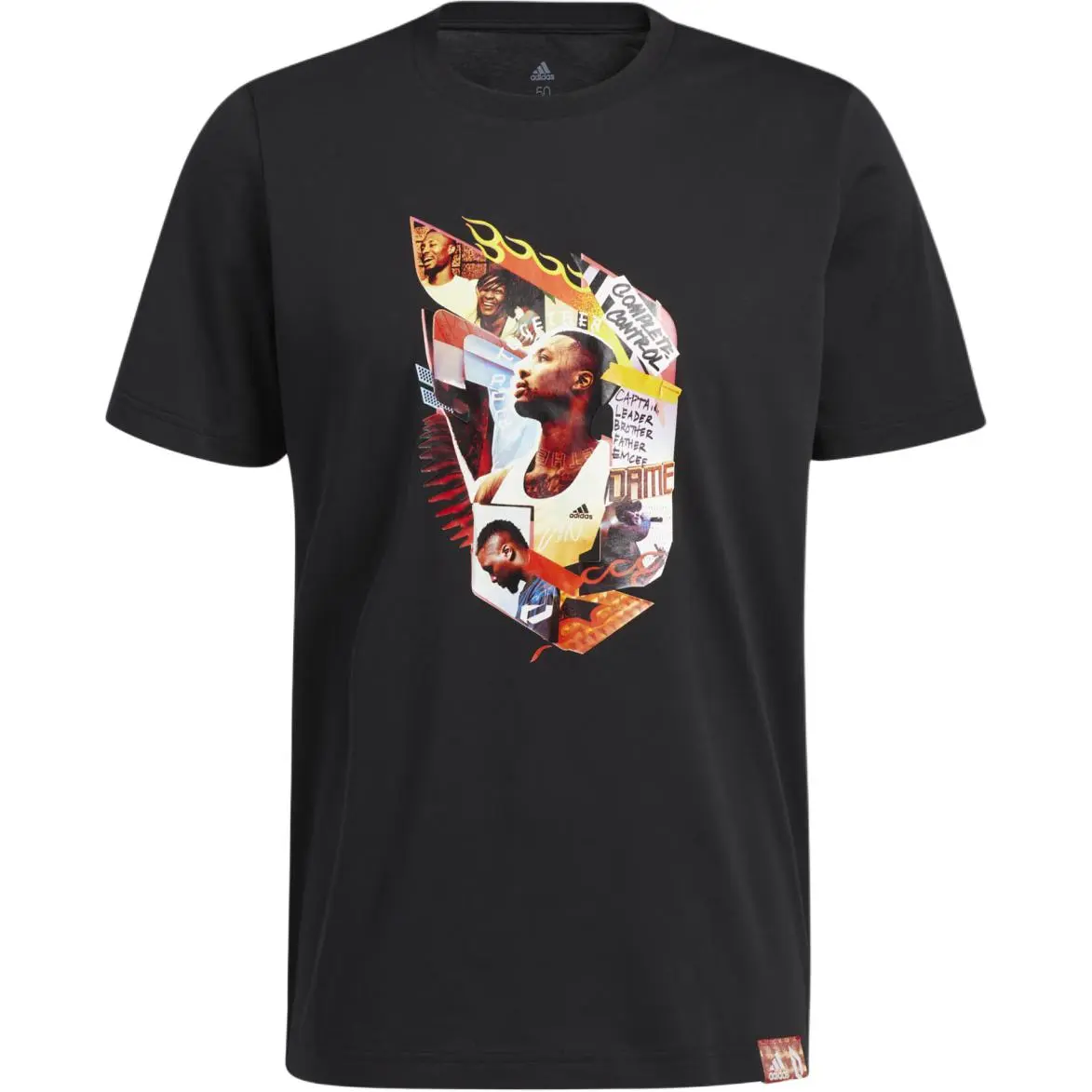 Adidas T-Shirts Men's Black Crew Neck Moderate Straight Fit