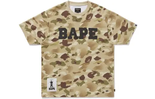 A BATHING APE X Alpha Industries Bape T Shirts Men's Camouflage Crew Neck Moderate Straight Fit