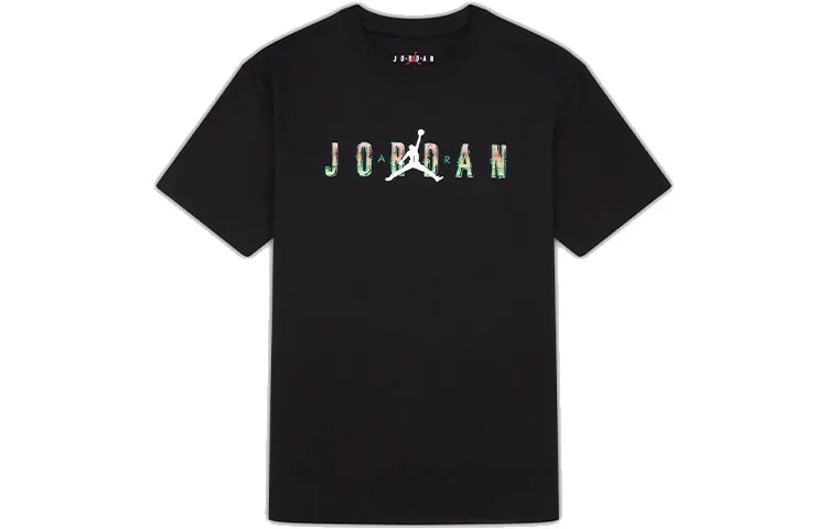 Jordan T-Shirts Men's Black Crew Neck Moderate Straight Fit