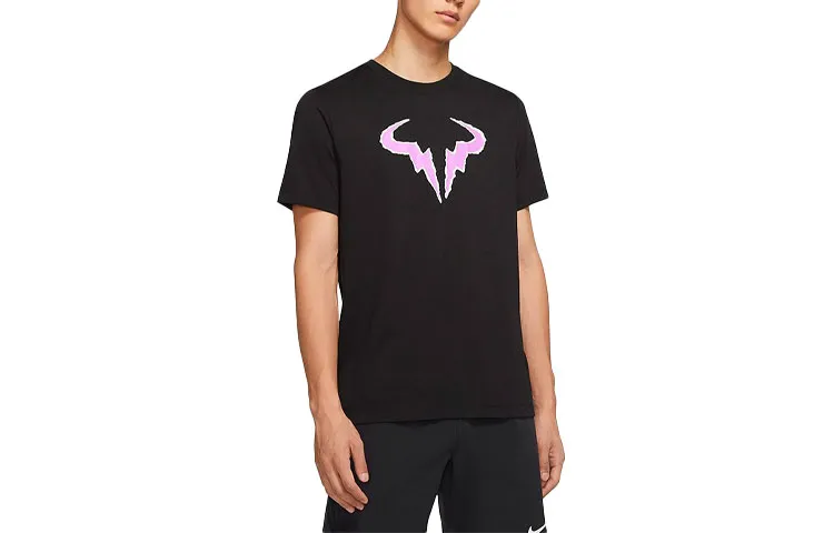 Nike T-Shirts Men's Black Crew Neck Moderate Straight Fit