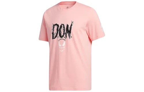 Adidas x marvel/Marvel joint model Don Venom Mitchell Venom printed basketball dopamine style sports short-sleeved T-shirt for men and women same style couple pink