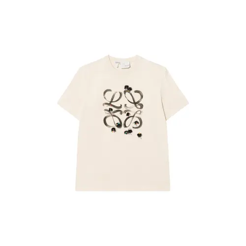 LOEWE Spirited Away T Shirts Men's Beige Crew Neck Moderate Straight Fit