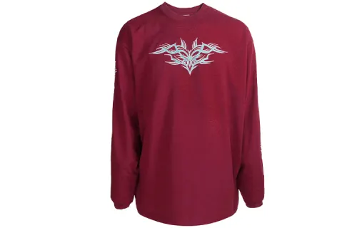 Vetements T Shirts Men's Maroon Crew Neck Moderate Straight Fit