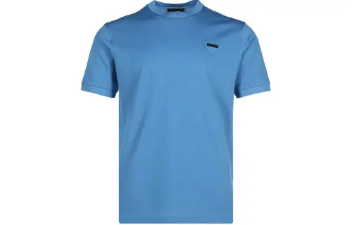 PRADA T Shirts Men's Light Blue Crew Neck Moderate