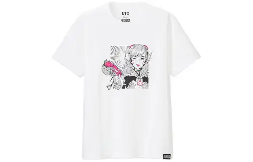 UNIQLO T Shirts Unisex White Crew Neck Moderate Straight Fit