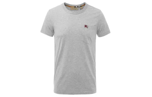Burberry T Shirts Men's Gray Crew Neck Moderate Straight Fit