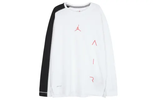 Jordan T Shirts Men's White Crew Neck Moderate Straight Fit