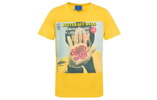 GUCCI T Shirts Men's Yellow Crew Neck Moderate Straight Fit