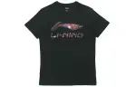 Li Ning Sports Fashion Collection T Shirts Men's Standard Black Crew Neck Moderate Straight Fit