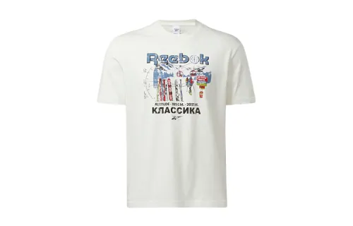 Reebok T Shirts Unisex White Crew Neck Moderate Straight Fit