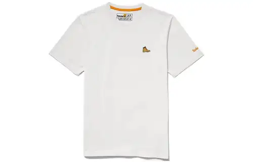 Timberland T Shirts Men's Ecru Crew Neck Moderate Straight Fit