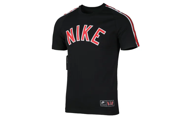 Nike T-Shirts Men's Black Crew Neck Moderate Straight Fit