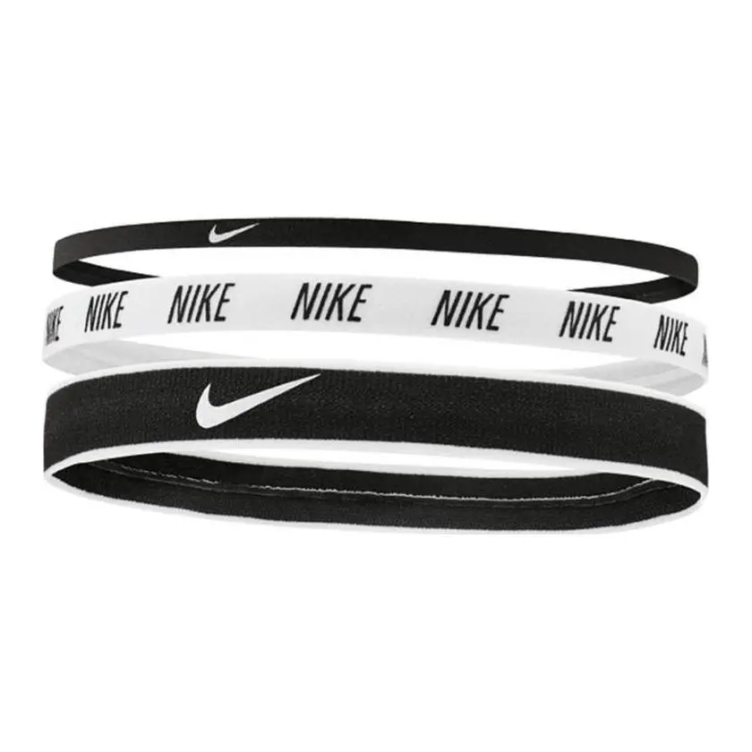 Nike Three Piece Set Nylon, Silicone, Polyurethane Hair Bands Unisex Black White